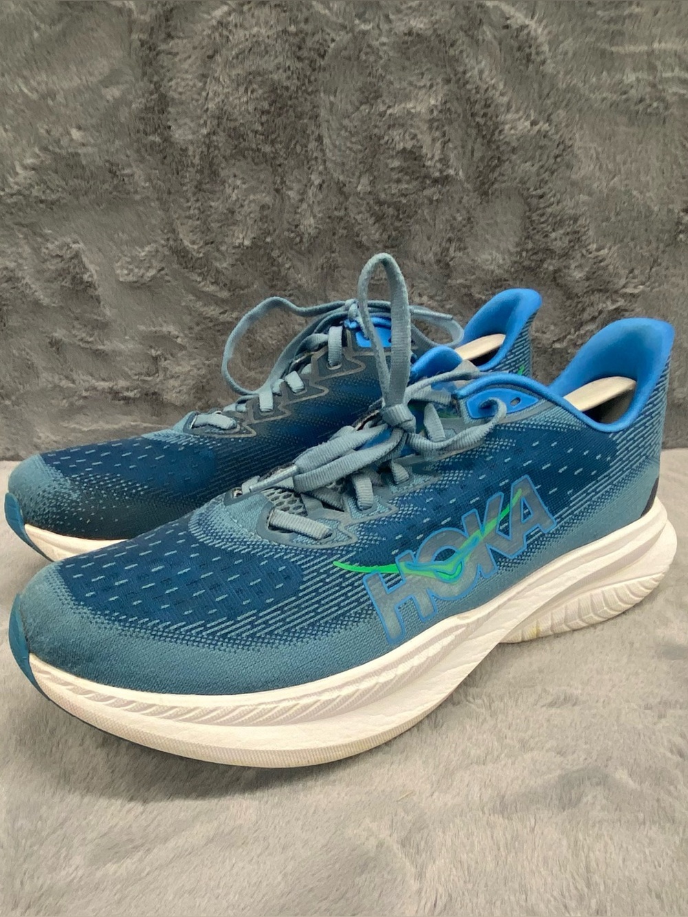 Hoka One One Mach 6 1147790-DHN Sneakers Mens 9.5D Blue Jacquard Running